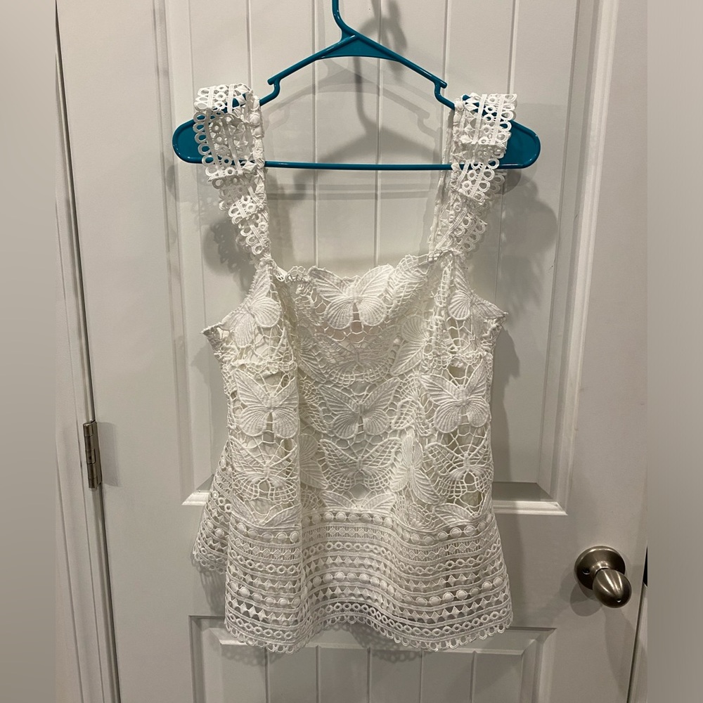 Lilly Pulitzer white lace top medium